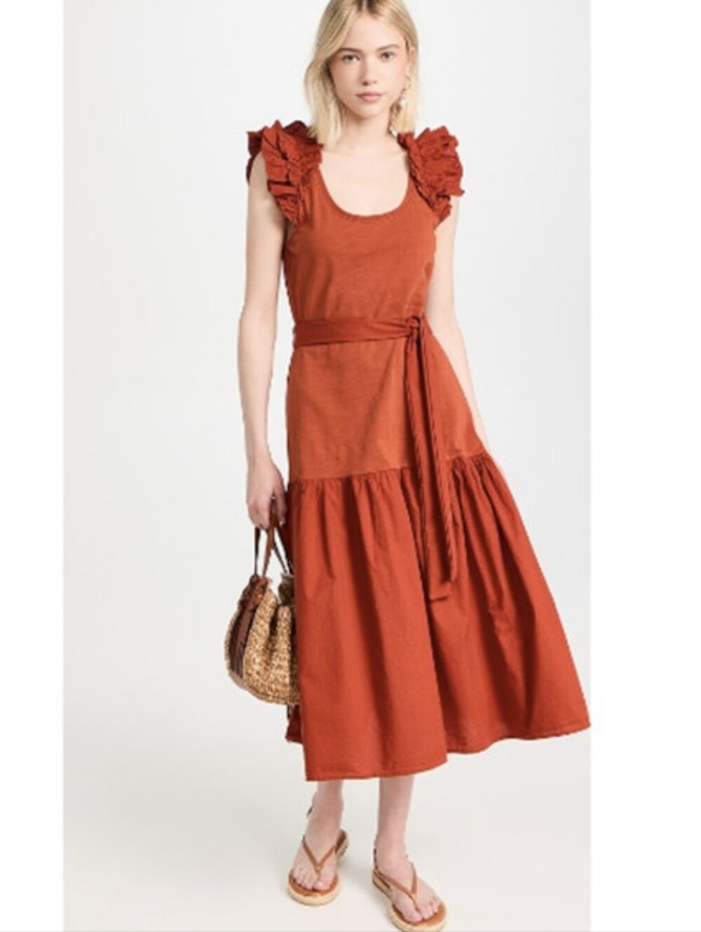 Nation Ltd Everleigh Frilly Midi Dress